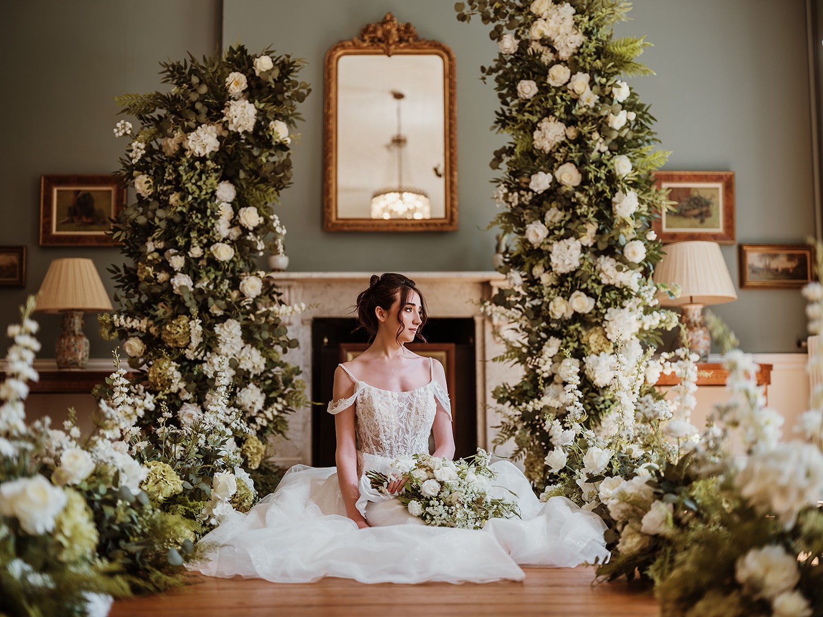 Faux flower arrangement